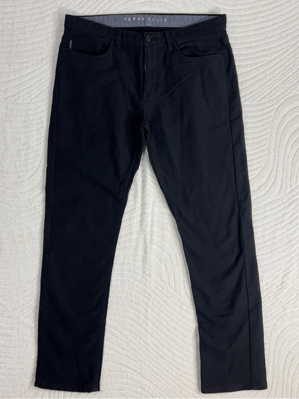 Perry Ellis Men's Black Slim Pants 34
